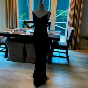 Black silk and velvet gown